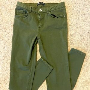 Zara Denim Collection Olive Green Skinny Jeans Size 6